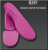 berry | Designed comfort with a full forefoot shock pad for womenfs footwear with removable insoles.